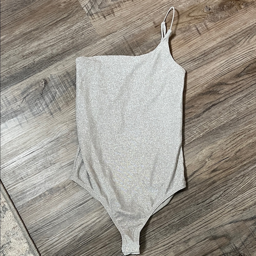 Sparkling Silver Women’s Thong Bodysuit